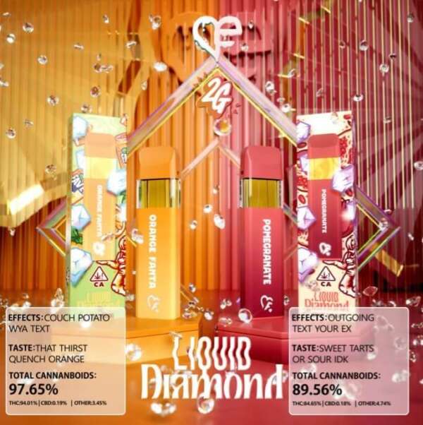 ORANGE FANTA LIQUID DIAMOND & POMEGRANATE LIQUID DIAMOND