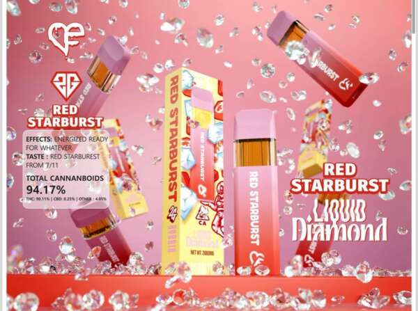 RED STARBURST LIQUID DIAMOND